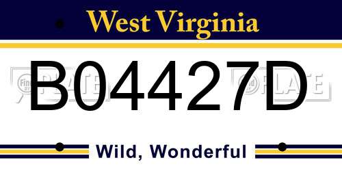 B04427D West Virginia License Plate