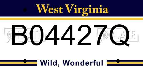B04427Q West Virginia License Plate