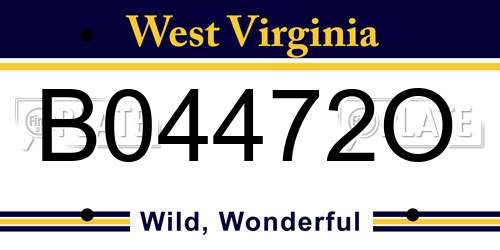 B04472O West Virginia License Plate