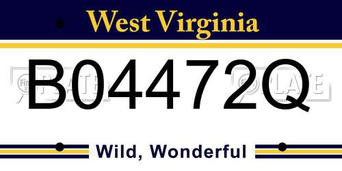 B04472Q West Virginia License Plate