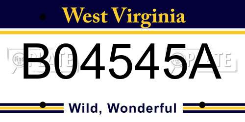 B04545A West Virginia License Plate