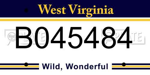 B045484 West Virginia License Plate