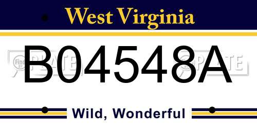 B04548A West Virginia License Plate