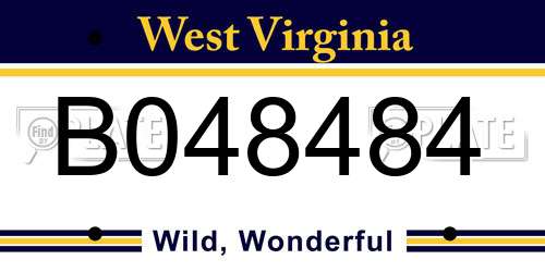 B048484 West Virginia License Plate