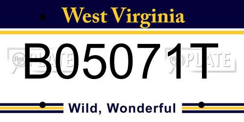 B05071T West Virginia License Plate