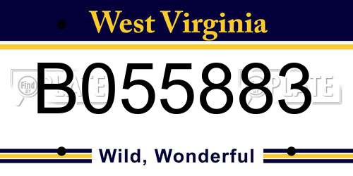 B055883 West Virginia License Plate