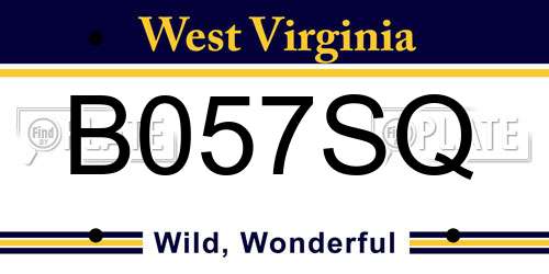 B057SQ West Virginia License Plate