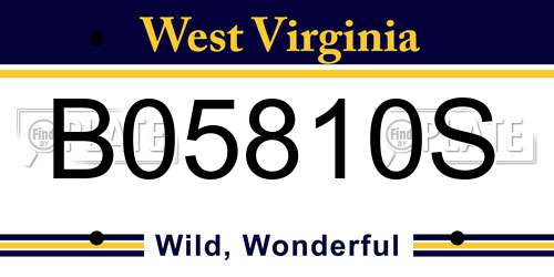 B05810S West Virginia License Plate