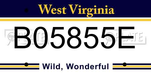 B05855E West Virginia License Plate