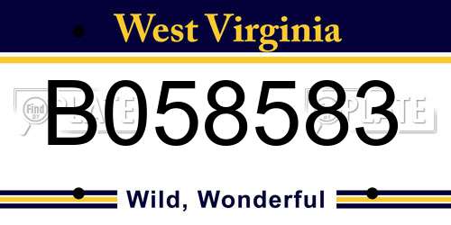 B058583 West Virginia License Plate