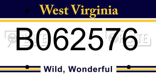 B062576 West Virginia License Plate
