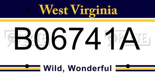 B06741A West Virginia License Plate