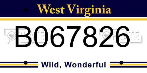 B067826 West Virginia License Plate