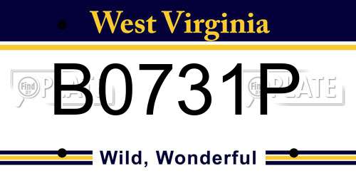 B0731P West Virginia License Plate