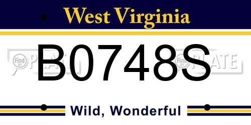 B0748S West Virginia License Plate