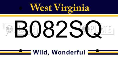 B082SQ West Virginia License Plate