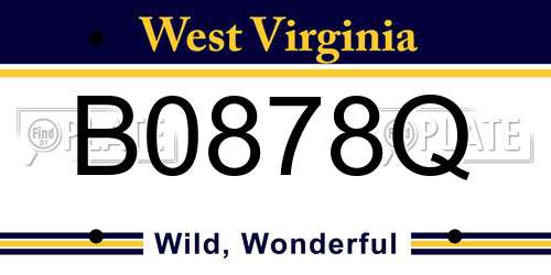 B0878Q West Virginia License Plate