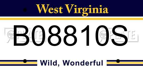 B08810S West Virginia License Plate