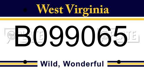B099065 West Virginia License Plate