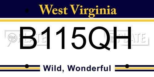 B115QH West Virginia License Plate