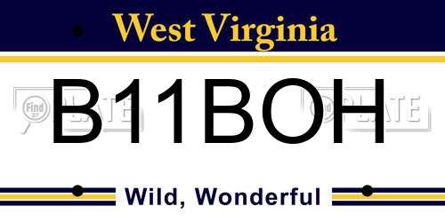 B11BOH West Virginia License Plate