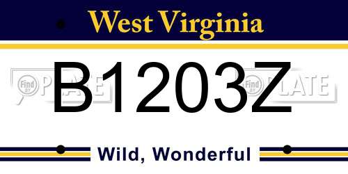 B1203Z West Virginia License Plate