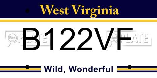 B122VF West Virginia License Plate