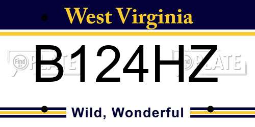 B124HZ West Virginia License Plate