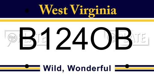 B124OB West Virginia License Plate