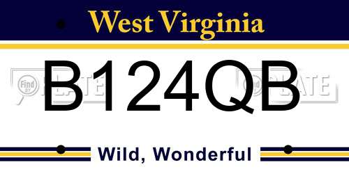 B124QB West Virginia License Plate