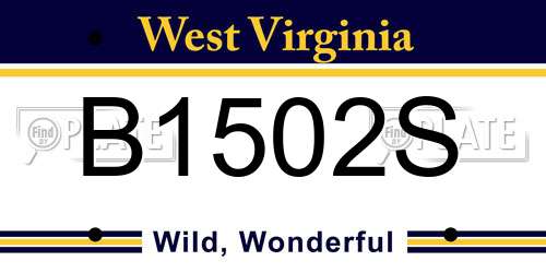 B1502S West Virginia License Plate