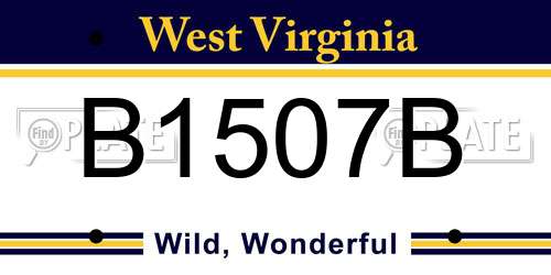 B1507B West Virginia License Plate