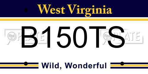 B150TS West Virginia License Plate