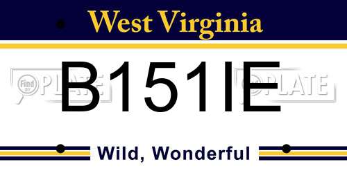 B151IE West Virginia License Plate