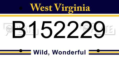 B152229 West Virginia License Plate