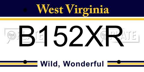 B152XR West Virginia License Plate