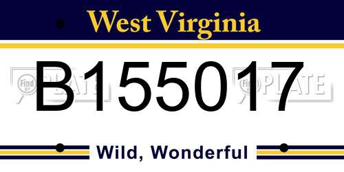 B155017 West Virginia License Plate