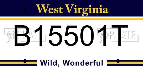 B15501T West Virginia License Plate