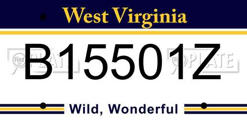 B15501Z West Virginia License Plate