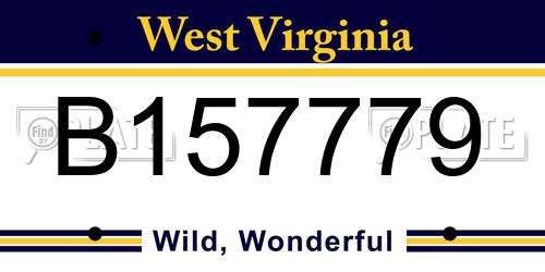 B157779 West Virginia License Plate