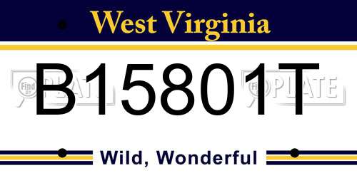 B15801T West Virginia License Plate