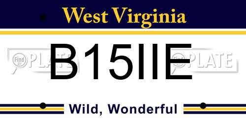 B15IIE West Virginia License Plate