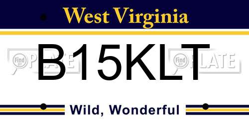 B15KLT West Virginia License Plate