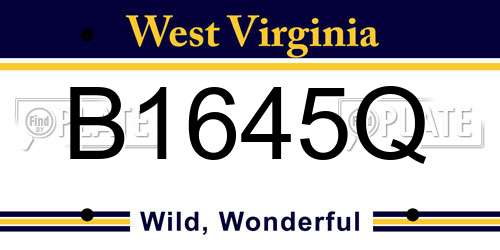 B1645Q West Virginia License Plate