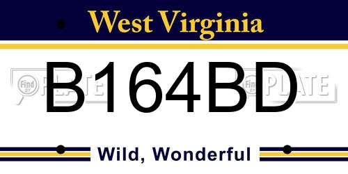 B164BD West Virginia License Plate
