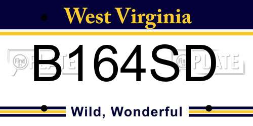 B164SD West Virginia License Plate