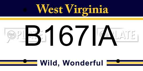 B167IA West Virginia License Plate
