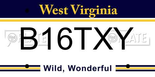 B16TXY West Virginia License Plate