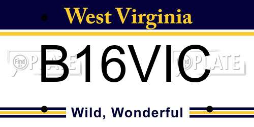 B16VIC West Virginia License Plate