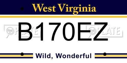 B170EZ West Virginia License Plate